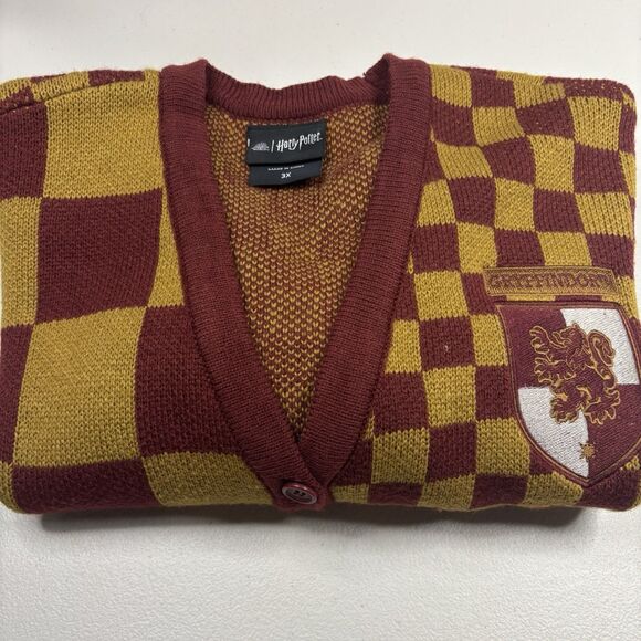 Harry Potter Gryffindor Cardigan Sweater Wizarding World Check Women's 3X - Picture 16 of 16